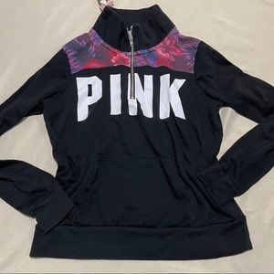 VS PINK black quartet zip pullover